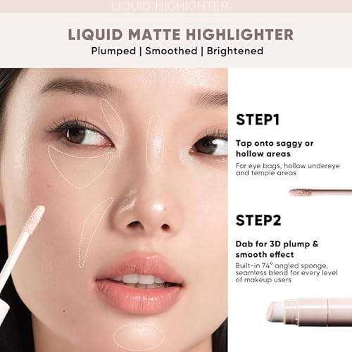 JUDYDOLL Cool Toned Contour, Cool Toned Contour Stick for Fair Skin, Smooth Liquid Contour & Highlighter With Dual Brush, Anti-Smudge & Brightening, Long-Lasting, Makeup Contour (01 Cool Gray Brown)