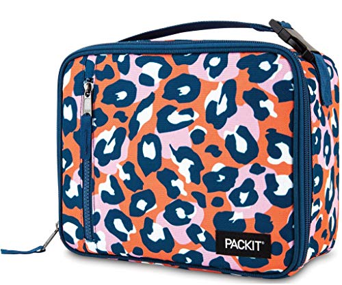 PackIt Freezable Classic Lunch Box, Wild Leopard Orange