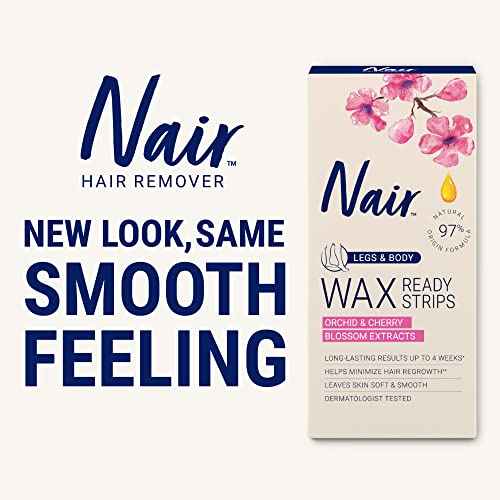 Nair Hair Remover Wax Ready Strips, Legs and Body Hair Removal Wax Strips, 40 Count, 3 Pack