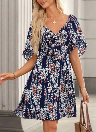 Dokotoo Boho Dresses for Women 2024 Boho Dress Floral Dress for Women Spring Sundresses Vacation Beach Outfits for Women Resort Wear Womens Clothes Clothing Sun Fashion