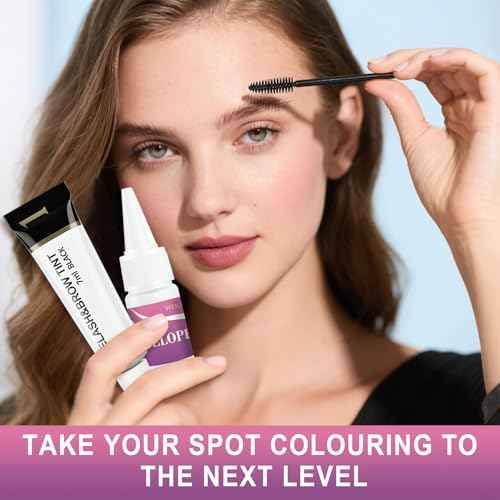 Eyelash & Eyebrow Color Kit, Professional Black Lash & Brow Color Kit, Instant Eyelash & Eyebrow Kit with Natural Bushy Effects, Easy to Use for Salon Home Use 7ml
