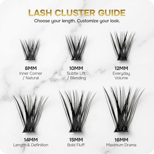 Q&T 600pc Lash Clusters Bundle 8-16mm D Curl Extensions