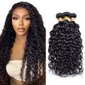 Freiuoke 30-34 Inch Water Wave Human Hair Bundles Natural Black 150g Brazilian Virgin Hair