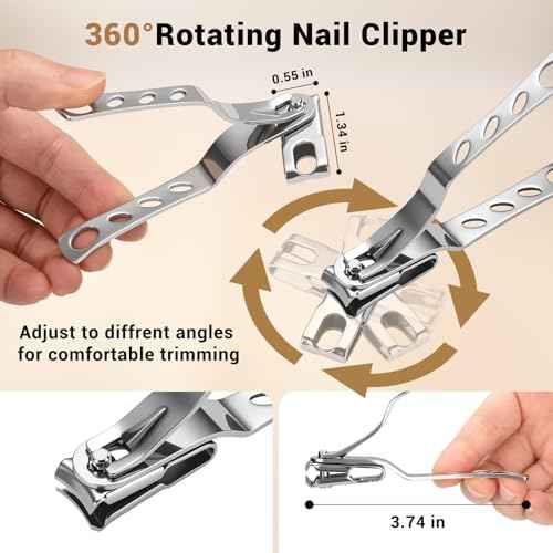New Huing Toenail Clippers for Seniors, 8-Piece Nail Clippers Set for Thick & Ingrown Toenails, Great Gift for Parents Hunsband Wife, Included Leather Case
