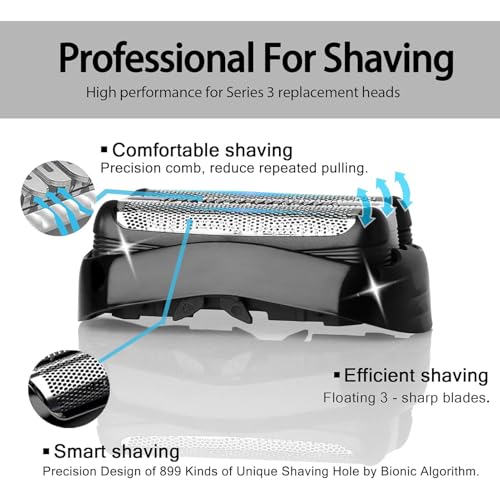 3 Pack 32B S3 Electric Replacement Heads for All Series Shavers,