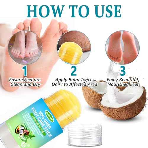 60% Urea Cream Stick with 2% Salicylic Acid, Anti-Cracking Foot & Hand Cream Moisturizer for Dry Cracked Heel Feet, Knee, Elbow, Foot Balm Stick for Callus Remover & Dead Skin Softener (1)