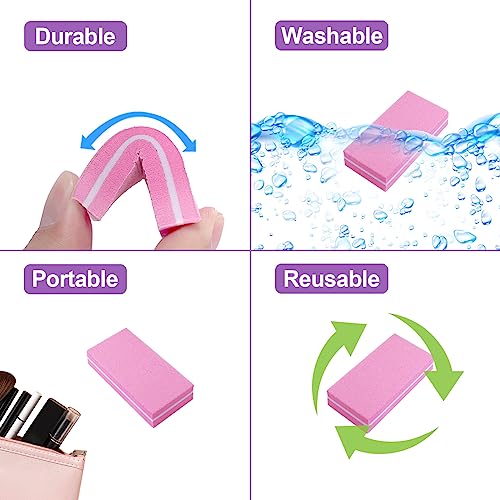 HomeyEra 60-Pack Pink Nail Buffers Double Sided 100/180 Grit for Manicure & Nail Prep