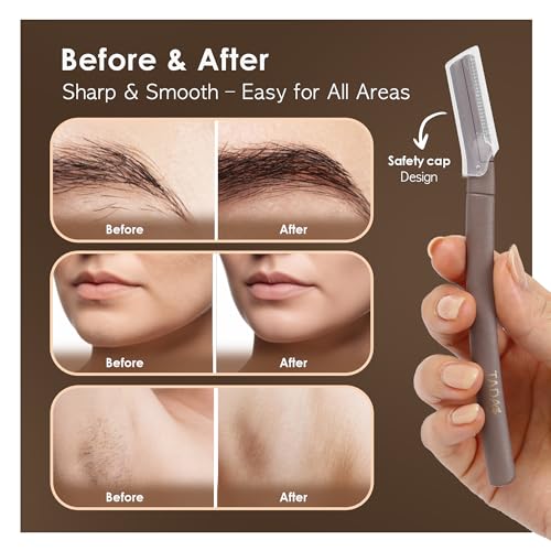 TADA Natural Beauty Biodegradable Dermaplaning Tool 12pk, Face Eyebrow Face Razors, Face Shaver & Exfoliating (Green)