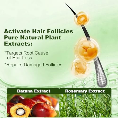 Batana Oil Rosemary Shampoo for Hair Growth & Volume, 2 Pack