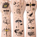 Black Wings Dragon Temporary Tattoos - 200+ Dragon Birthday Party Decorations Favors Supplies Dark Mysterious Ancient Animals Tattoo Stickers for Kids Boys Girls Dragons Goodie Bags Fillers Gifts
