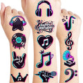 96 PCS Pre-Cut Music Temporary Tattoos for Kids