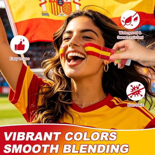 Spain Face Paint Stick | Sports Eye Black for Soccer