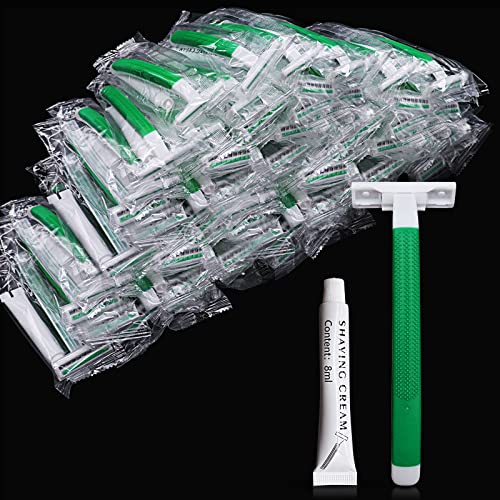 (100 Pack) Kheoxusa Disposable Razors,Disposable Razors For Women,Mens Disposable Razors,Bulk Razors Disposable Individually Wrapped for Men,Women and Lady,Multipurpose Individually Wrapped-White