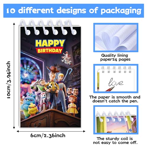 Cartoon Mini Notepads Party Favors 10-Pack