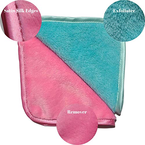 Y2 Petals Make-up Remover Cloths, Just add Water, Reusable Make Up Remover Towels, Ultra Soft Microfiber Makeup Eraser Cloths 7 Day Set, 6x6 inch Multi-Color Pack of 7