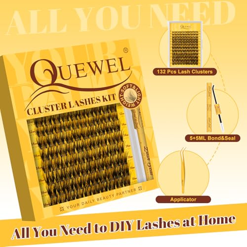 QUEWEL Lash Clusters Kit 0.03mm Ultra-Fine Band 120PCS