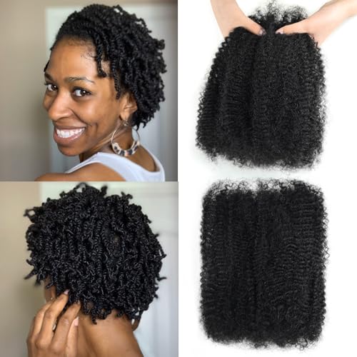 Poetically 10 Inch Afro Kinkys Bulk Human Hair 2 Bundles 100g Natural Black for Twist Dreadlock Extensions & Braids - Variant 1B / 10 Inch Kinkys Bulk