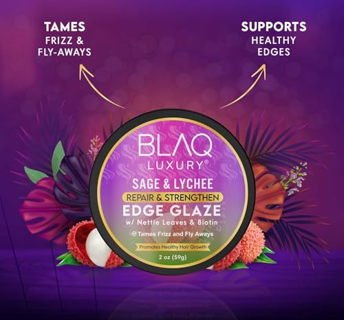 Blaq Luxury Sage & Lychee Edge Glaze - 2oz Soft Hold Styling Lotion