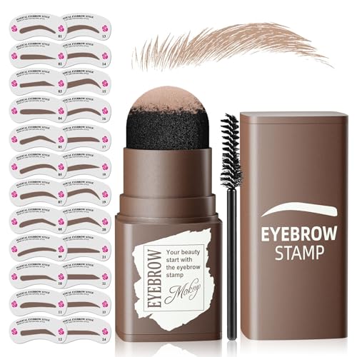 Eyebrow Stamp Kit with 24 Stencils & Powder - Waterproof