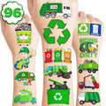 96PCS Garbage Truck Temporary Tattoos for Kids - Pre-Cut