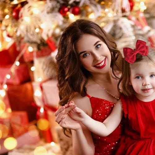 4.5 Inches Double Hair Bows for Women Girls Thick Ribbon Boutique Alligator Clips Hair Accessories for Older Kids Children Young Girls 2 Pcs (Red)