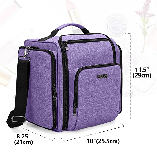 BAFASO Makeup Bag with 4 Removable Pouches, Purple