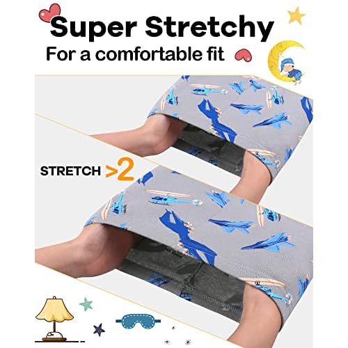 DAUGHTER QUEEN Boys Pajamas 4 Pieces Long Set 100% Cotton Sleepwear Size 18 Months-12 Years