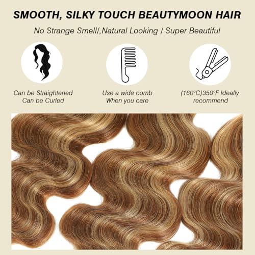 Ombre Highlight Body Wave Hair Bundles 18 20 22 Inch