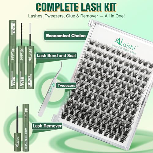 Lash Clusters Kit - 144pcs 10-18mm D Curl Extensions with Bond, Seal & Remover