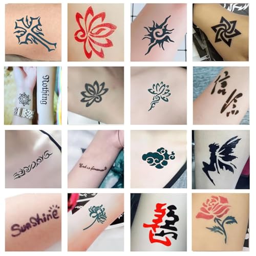 Henna Tattoo Kit with 5 Inks & 88 Stencils
