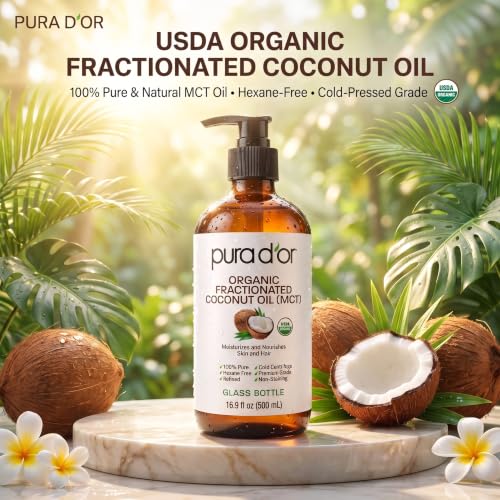 Pura D'Or Organic Fractionated Coconut Oil MCT - 16.9 oz