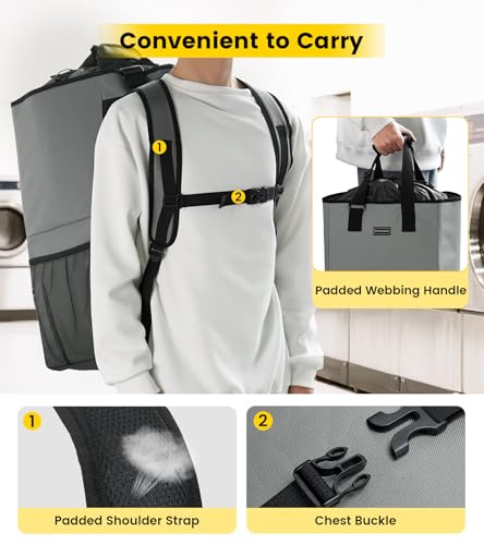 Extra Large Laundry Backpack - 90L Heavy-Duty Laundry Bag with Straps