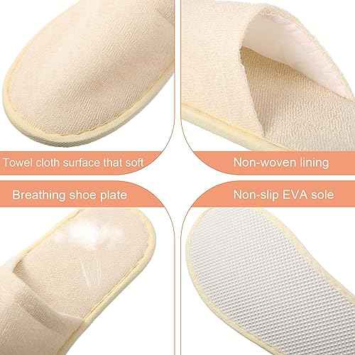 Geyoga 24 Pairs House Slipper for Guest Washable Reusable Soft Non Slip Disposable Slipper for Travel Hotel Spa Wedding Party Shoeless Home Coral Fleece