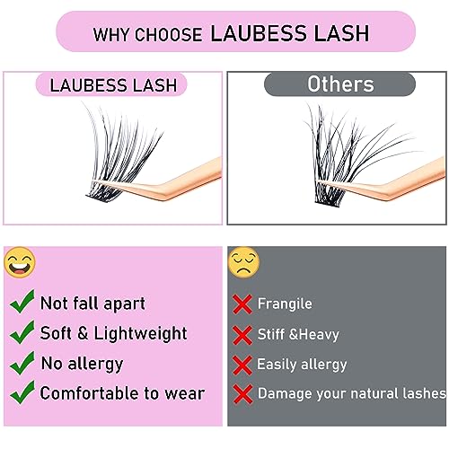 Lash Extension Kit 300 Pcs Lash Clusters Kit Lash Bond and Seal Waterproof DIY Lash Extension Kit Lash Remover Eyelash Brush Lash Tweezers Eyelash Extension Kit (Set 20D/40D/50D-0.07C-8-16Mix)