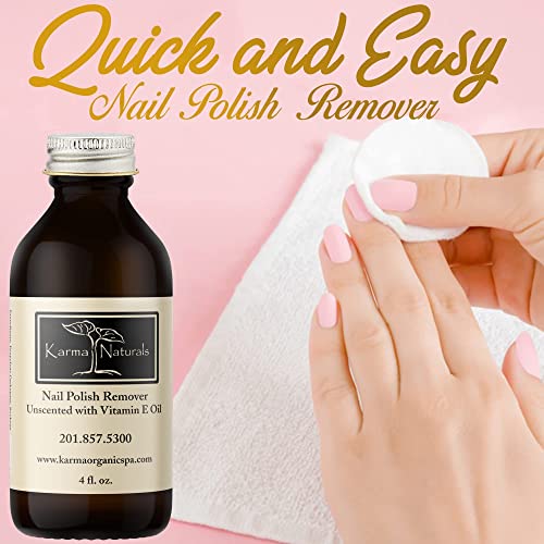 Karma Organic Nail Polish Remover & Nail Deep Nutrition Bundle ? Natural Unscented Nail Polish Remover (4FL-Oz) Deep Nutrition Nails Strengthener Nail Treatment (0.43FL-Oz)
