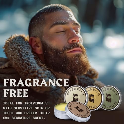 Striking Viking Beard Balm for Men - Pack of 4, 1 Oz Tins, Assorted Scents - Hydrating Balm & Moisturizer - Beard Butter Variety Pack