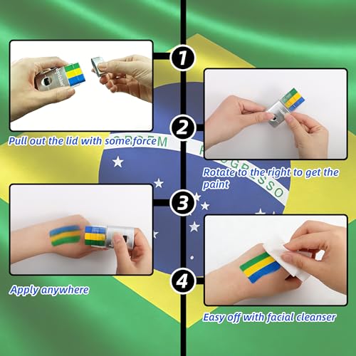 Torbers 3 Pack Green Yellow Blue Soccer Face Paint Sticks for Fans, Body & Cheer Makeup