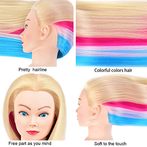 Mannequin Training Head 28" Synthetic Hair with Clamp