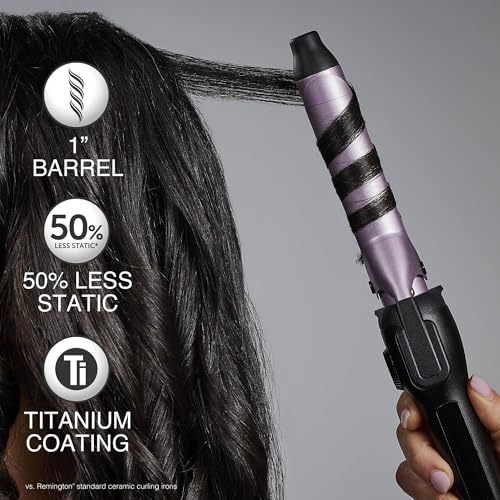 Remington 1-Inch Ceramic Curling Iron with Anti-Static & Titanium Coating