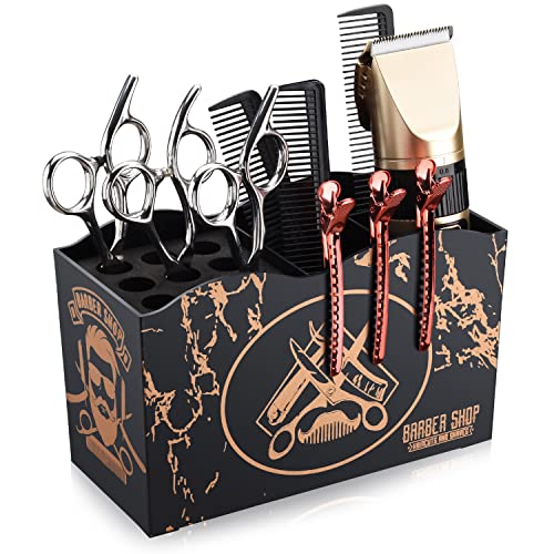 Noverlife Barber Scissors Holder Box, Professional Salon Hairdressing Scissors Rack Holder Storage Organizer for Hairstyling Combs Clips Brushes.