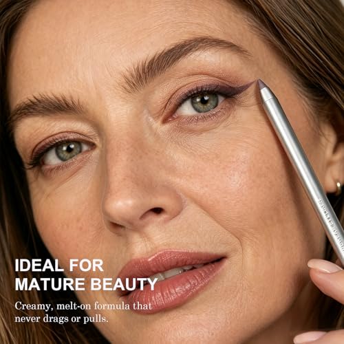 Plum Brown Gel Eyeliner Pencil for Mature Eyes, Waterproof & Smudge-Proof