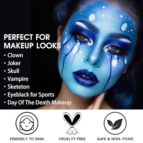 BOBISUKA Blue Face Paint Kit, Oil-Based Cream Makeup 2.1 oz