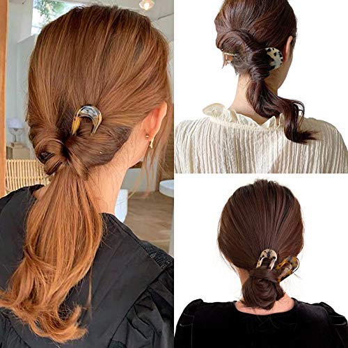 Tortoise Shell Hair Forks U Shape Updo Pins 4.3" 3 Pack