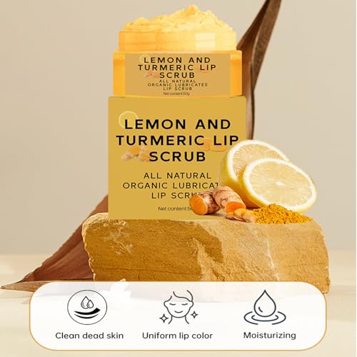 Turmeric Lemon Lip Scrub with Aloe Vera - Exfoliating & Moisturizing