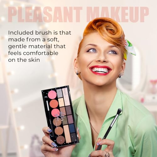 Profusion Glitter Glam Eye & Cheek Palette – 16 Shades + Brush