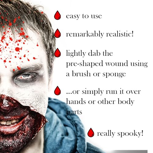 Fake Blood, Dark Red Blood Gel Thick Consistency ? 1.01 fl.oz (30 ml) Dispenser Bottle, Halloween Makeup & Costume Fake Blood by King of Halloween.de