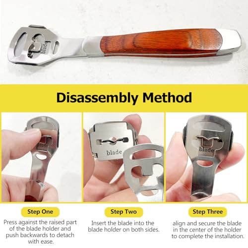 Foot Callus Remover Shaver with Wooden Handle & Extra Blades - Pedicure Tool