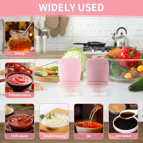 4-Pack 1oz Silicone Travel Bottles - Leak Proof Squeeze
