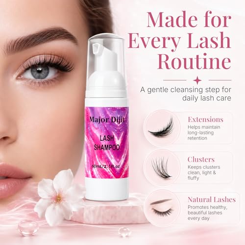 Lash Extension Shampoo Kit with Brush & Rinse Bottle