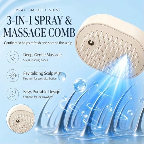 Electric Spray Detangling Brush with Mist & Massage